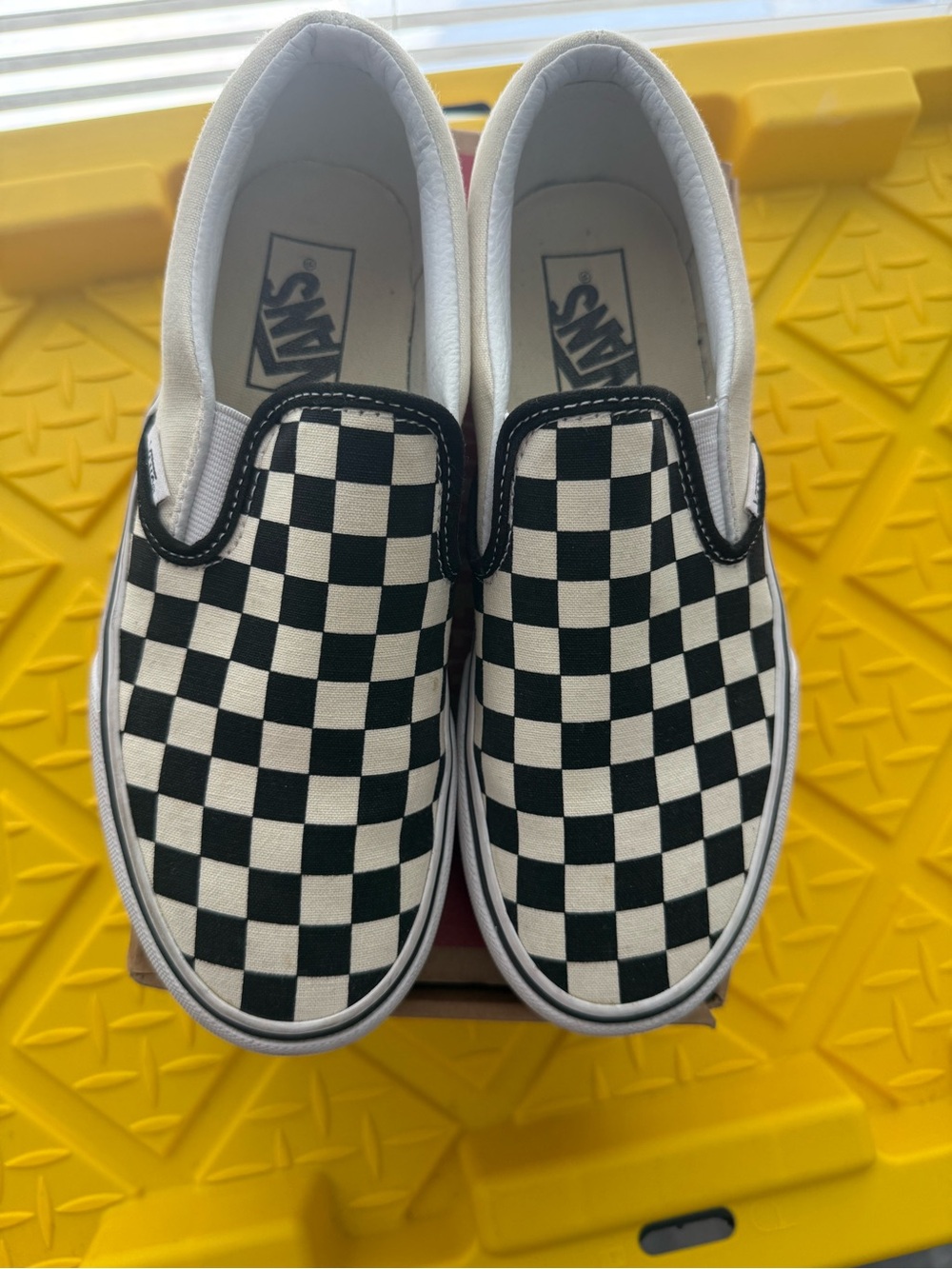 Vans Classic Slip-On Checkerboard Shoe - Black/White - Picture 3 of 5